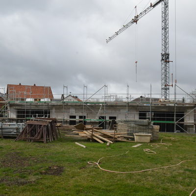 Neubau sOfA, Blick von Osten auf die Baustelle